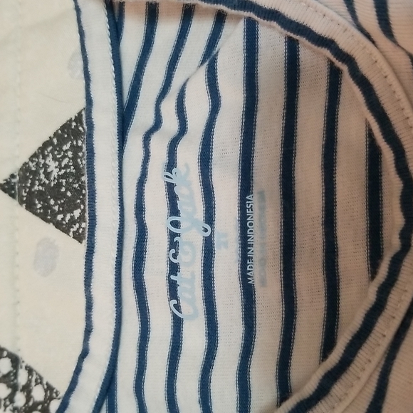 Cat & Jack long sleeve toddler girl dress, size 2t, strips and floral print - Picture 2 of 2